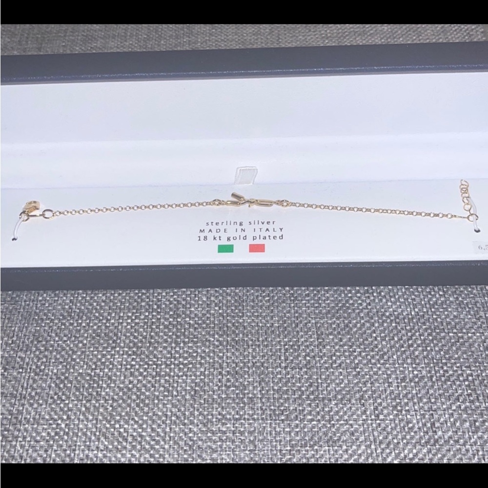 18k Gold Plated (Sterling Silver) Scissor Pendent Bracelet, Brand New